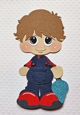 Ornament Boy Brown Hair. Scrapbook, Card Making Paper Piecing