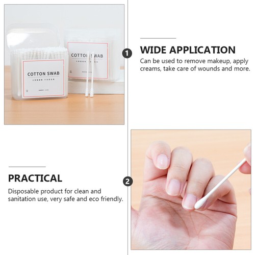 Tampone cotone orecchio cotone medico stick cotone cosmetico tamponi - Foto 3 di 12
