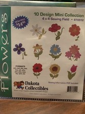 Dakota Collectibles Embroidery Design CD 970512 Flowers EUC