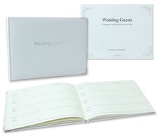 White Wedding Guest Book 19.5 x 26.5cm Keepshake Box Messages Special Notes