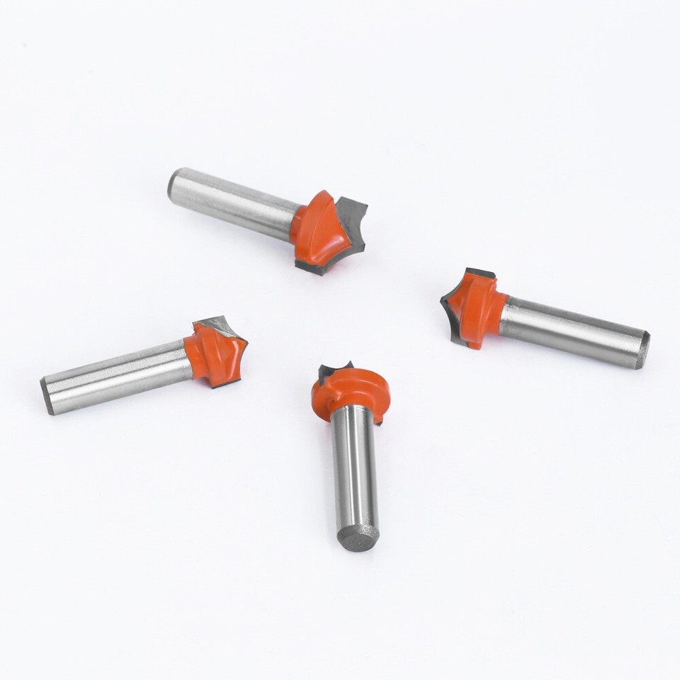 4PCS 8mm Shank Corner Point Round Over Router Bit Set Cutter Sharp ...