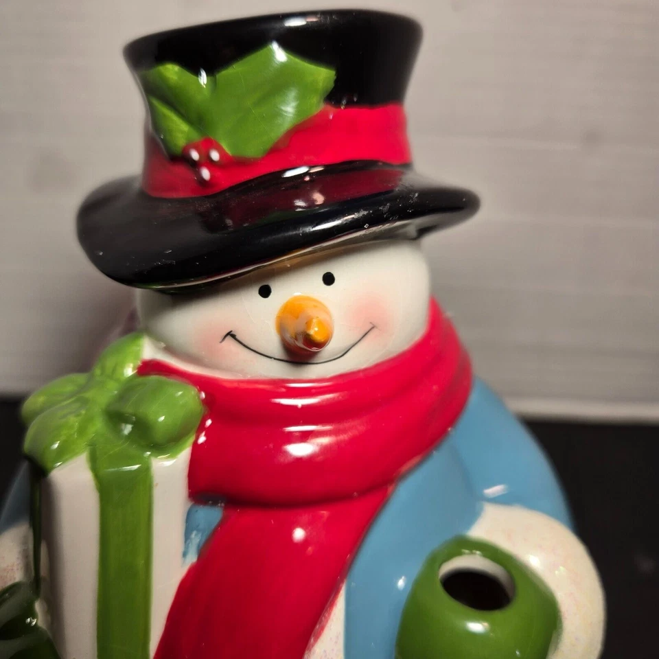 Avon 2008 Ceramic 2 piece Snoman Christmas Holidays Reed Diffuser Holiday Decor - Image 3 of 4