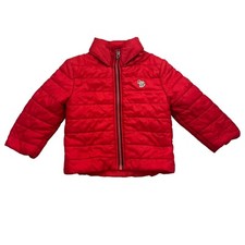 Paul Smith Junior Puffer Jacket Kids 2A Red Patch Logo Insulated Full Zip