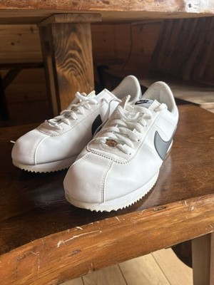 Men's Nike Cortez Basic Leather White/Black-Metallic Silver 819719 100 US 8