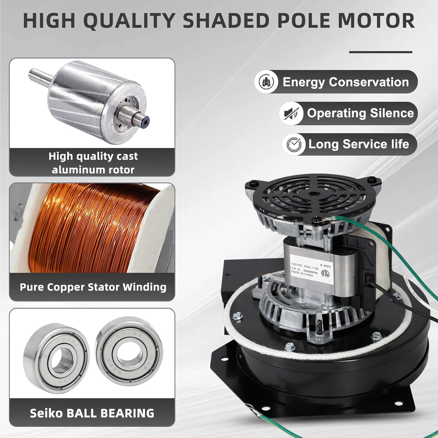 BLW00889 Draft Inducer Blower Motor Fits Trane and American...