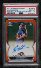 2023 Bowman Chrome Prospect Orange Refractor 23/25 Sem Robberse PSA 10 Auto 11oq
