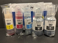 Refill Ink Bottles Epson EcoTank 502 ET-4760 ET-2760 ET-2750 ET-3760 ET-2850