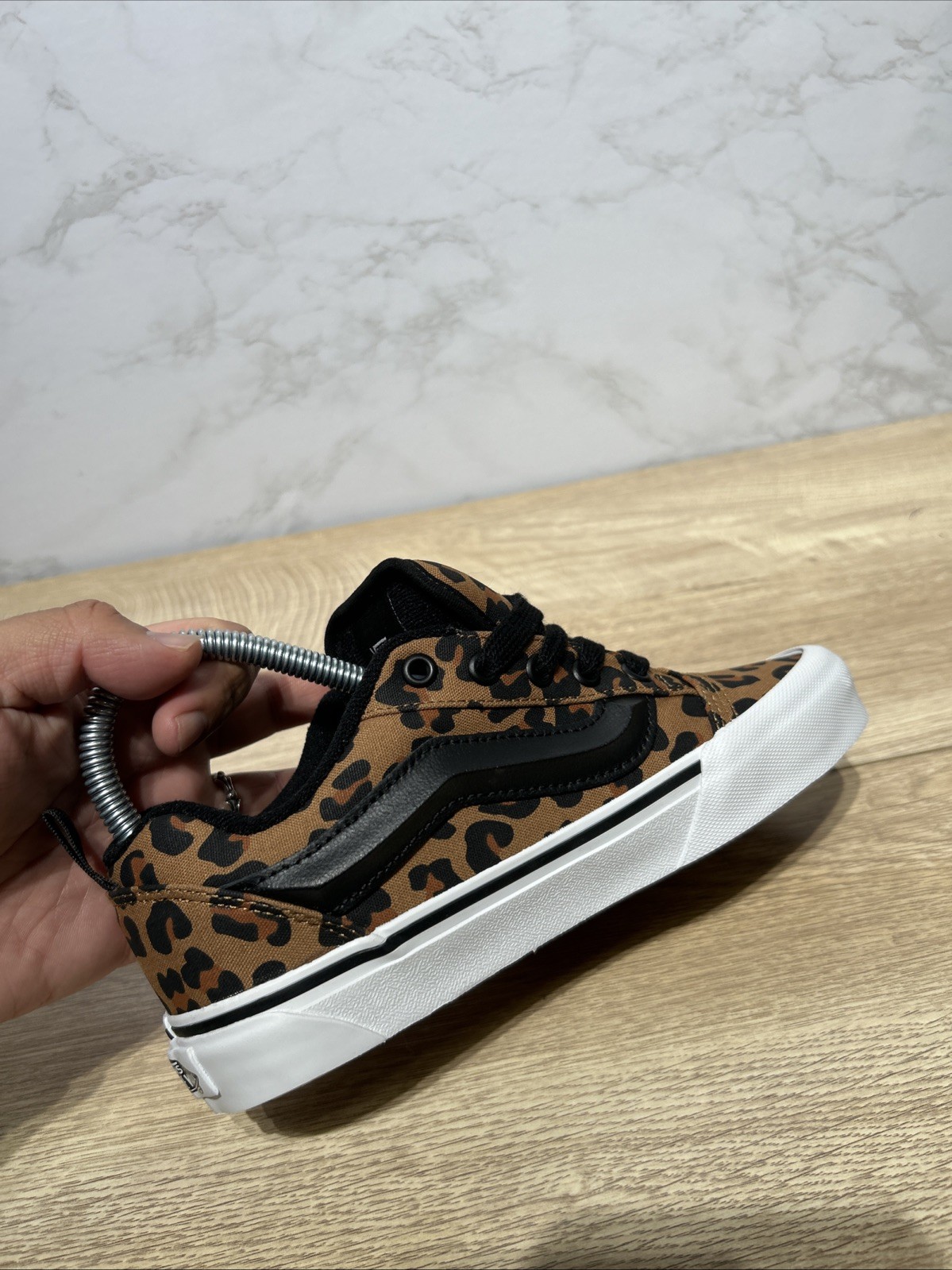 Vans Knu Skool Skate Sneakers Big Kid Leopard Print Black 1496272 Sz 3.5 New thumbnail 12