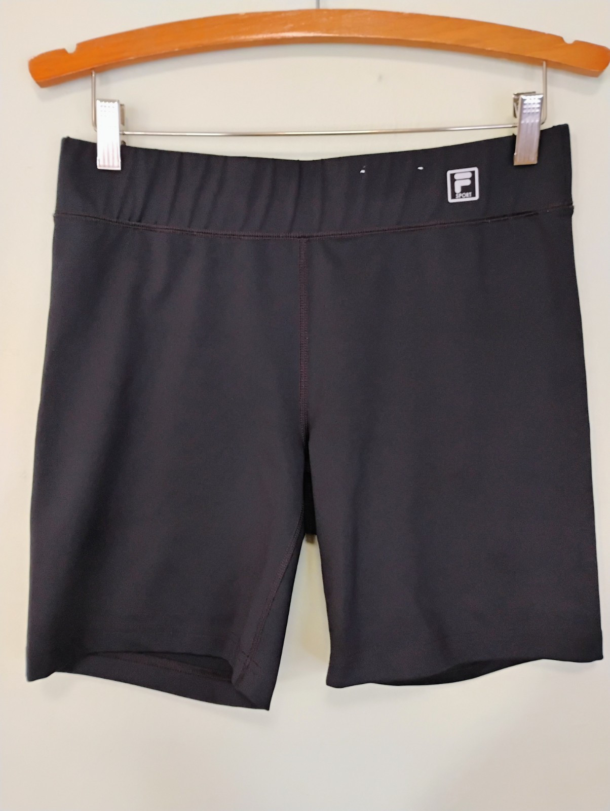 Pantaloncini a compressione atletica Fila donna vestibilità media piccoli neri allenamento yoga