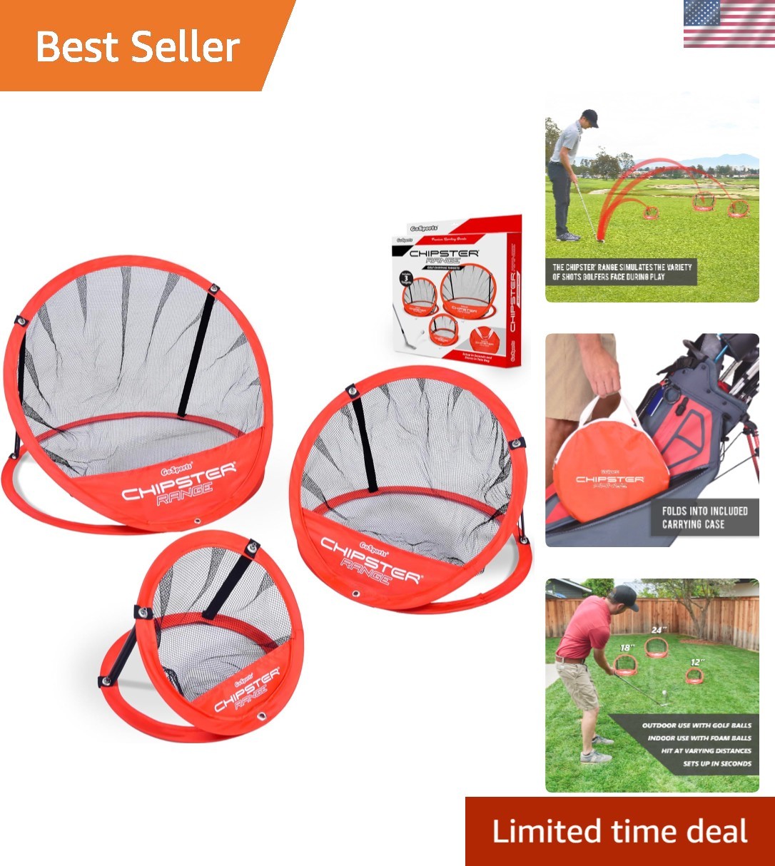 Chipping Pop Up Net With 3 Targets - Enhance Your Game & Pra
