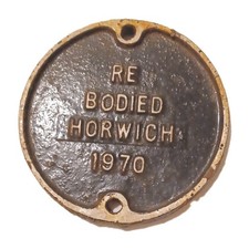 Railwayana British Rail Re Bodied Horwich 1970 Cast Iron Carriage Plate 5"...