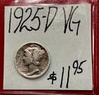 1925-D Mercury Silver Dime (VG) Very Good Condition! ENN Coins