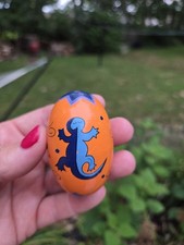 Hand Painted Wood Percussion Egg Shaker Lizard Stars Mini Maracas Music Therapy