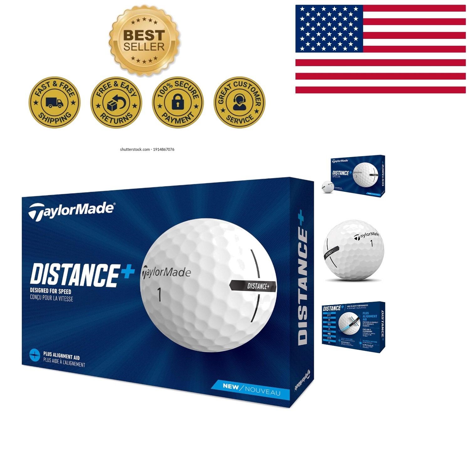 Balls - 12 Balls With Plus Alignment Aid For Accurate Putting