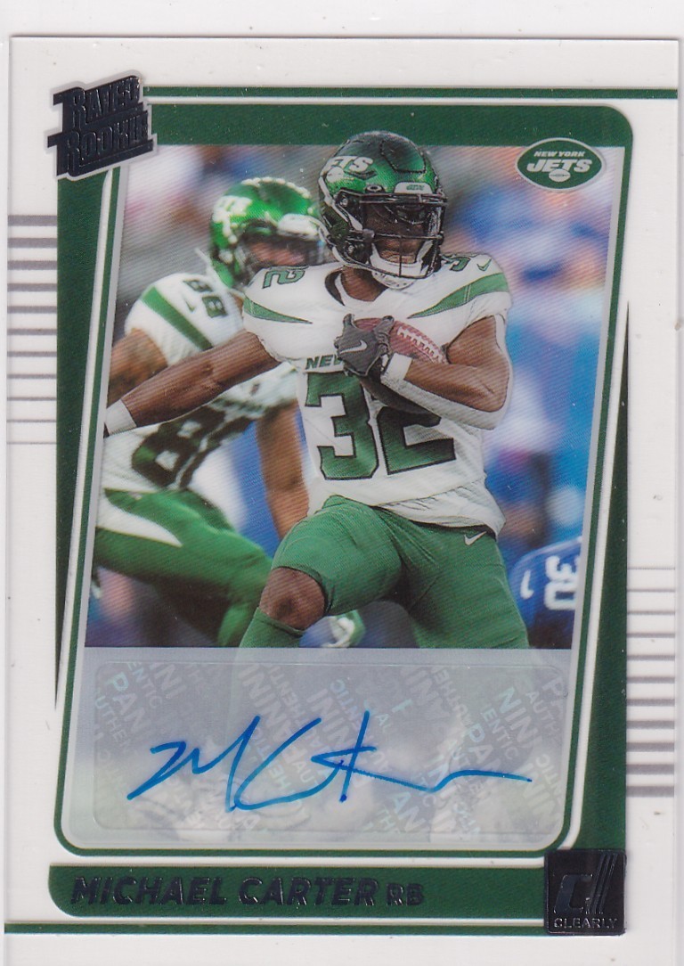 Michael Carter Panini Clearly Donruss #69 Rated Rookie Autograph