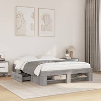 Bettgestell Grau Sonoma 120X190 Cm Holzwerkstoff