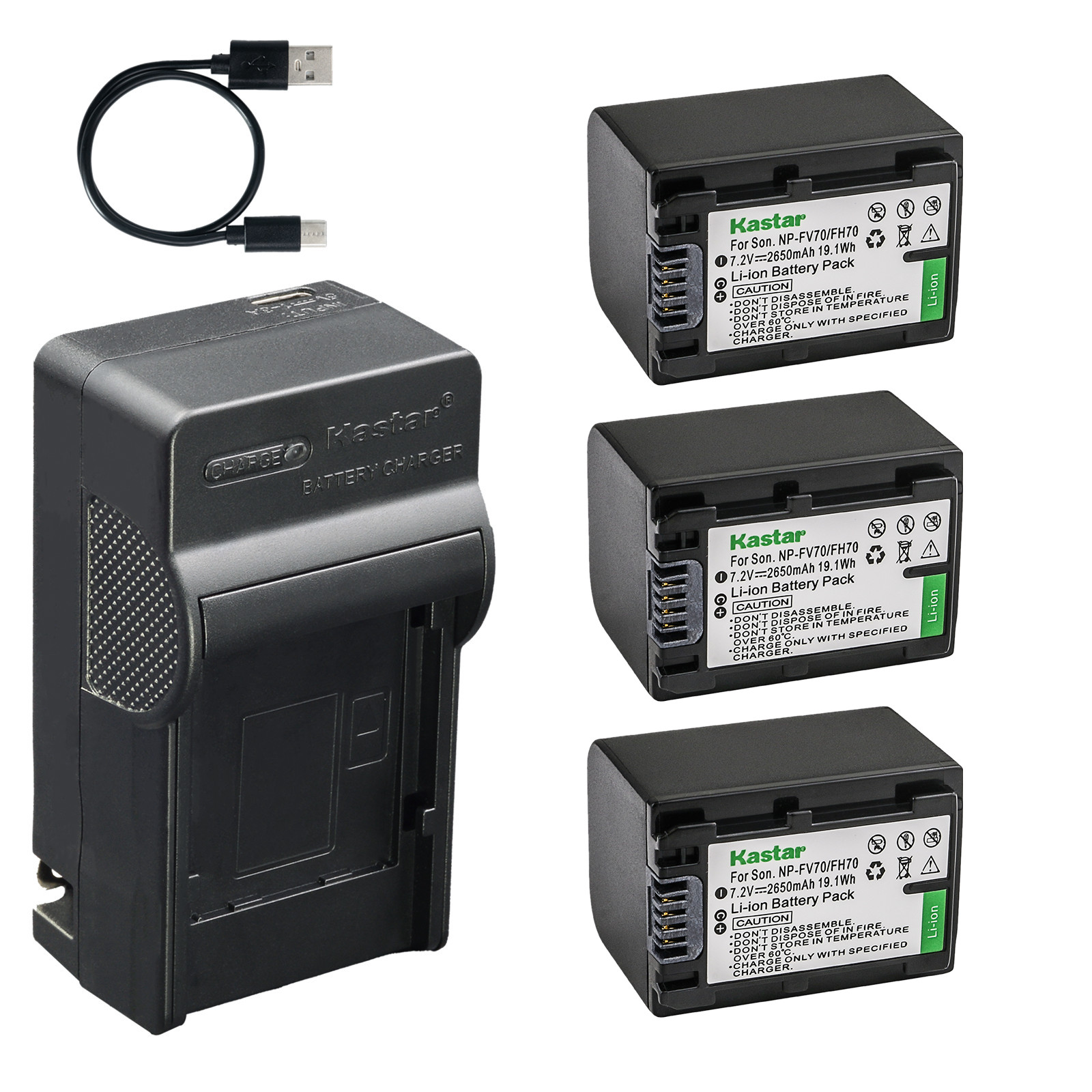 Kastar Battery Charger for Sony NP-FV70 NP-FV70A NP-FV90 NP-FV100 Battery