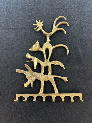 Vintage MCM Walter Bosse Ebonized Brass Key Holder ''Bremen Town Musicians''