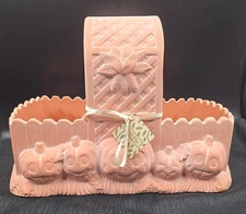 Mud Pie Halloween Pumpkin Woven Basket VTG Pottery Judd-Miller & Co. Mudpie