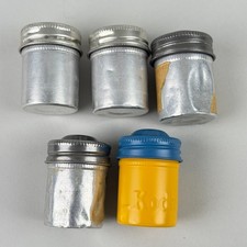 Vintage Empty Kodak + other Metal Film Canisters With Lids Lot of 5