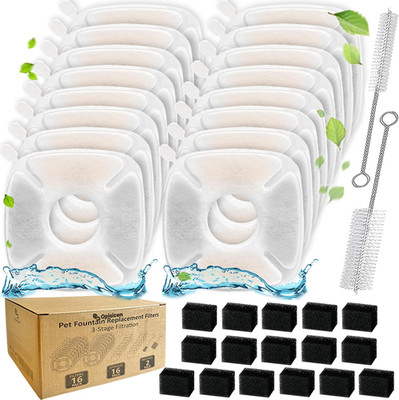 34 Pcs Cat Fountain Filters Replacement Compatible with VEKEN 95Oz/2.8L Cat Wate