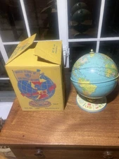 Vintage 1950s J Chein United Nations Globe In Original Box