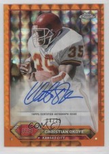 2023 Topps Composite Orange Geometric Refractor 4/25 Christian Okoye Auto 0q21