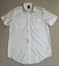 Brooks Brothers Men  s United Airlines White Pilot Shirt 16H Reg Short Sleeve NWT