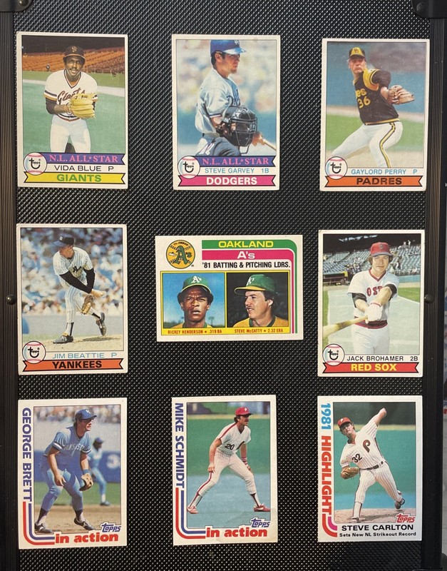 Vintage 1979 1982 Topps Baseball Lot Schmidt Brett Henderson Garvey Carlton