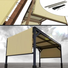 10' W x 16' L Beige Pergola Sun Shade Canopy Replacement Cover, Commercial Gr...