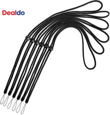 6 Pack Adjustable Black Lanyards, Neck Strap for ID Badge Holder, Keys, Pen, Off