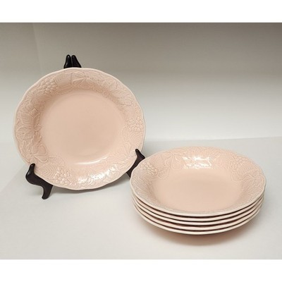 Nikko Woodbury Pink 6 Bowls Home plate optimum embossed Dinnerware