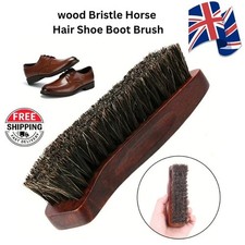 Natural wood Bristle Horse Hair Shoe Boot Brush Care Clean Shine Polish UK