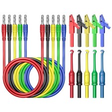 Goupchn 4mm Banana to Banana Plug Test Leads Kit, 15PCS Five Colors