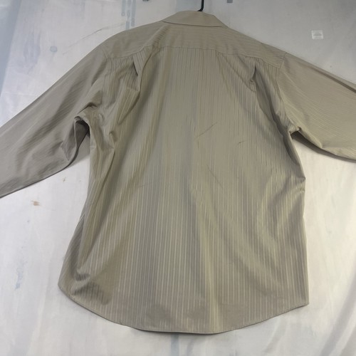 Pronto Uomo Sand Color Dress Shirt Long Sleeve Large 17 34/35 Mens Non Iron - Picture 2 of 10