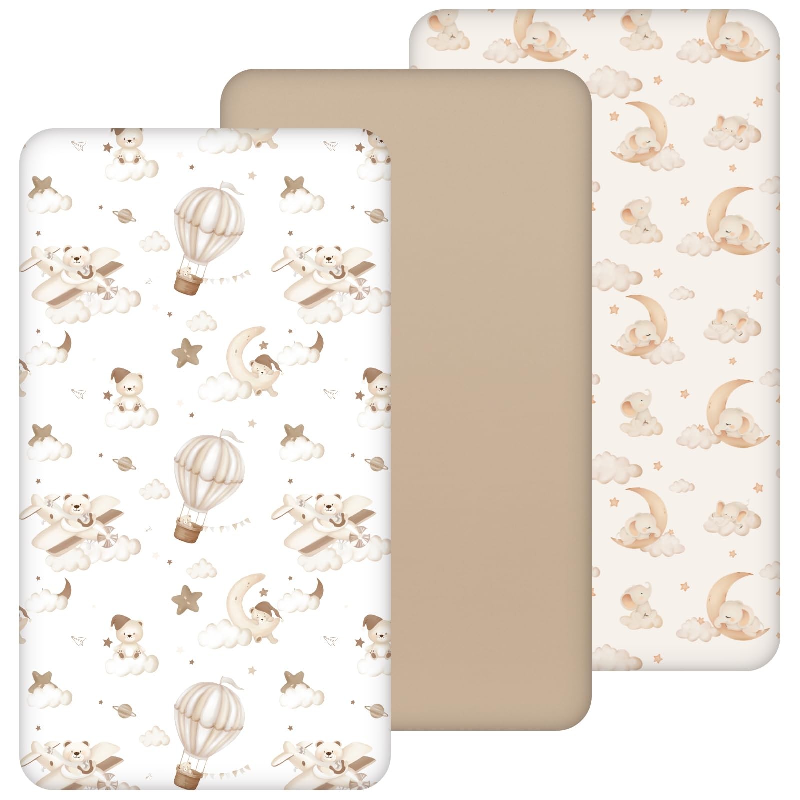 Yukkidds Next to Me Crib Sheets 83x50 cm, Baby Bedside 83x50cm, Brown Balloon - Image 3
