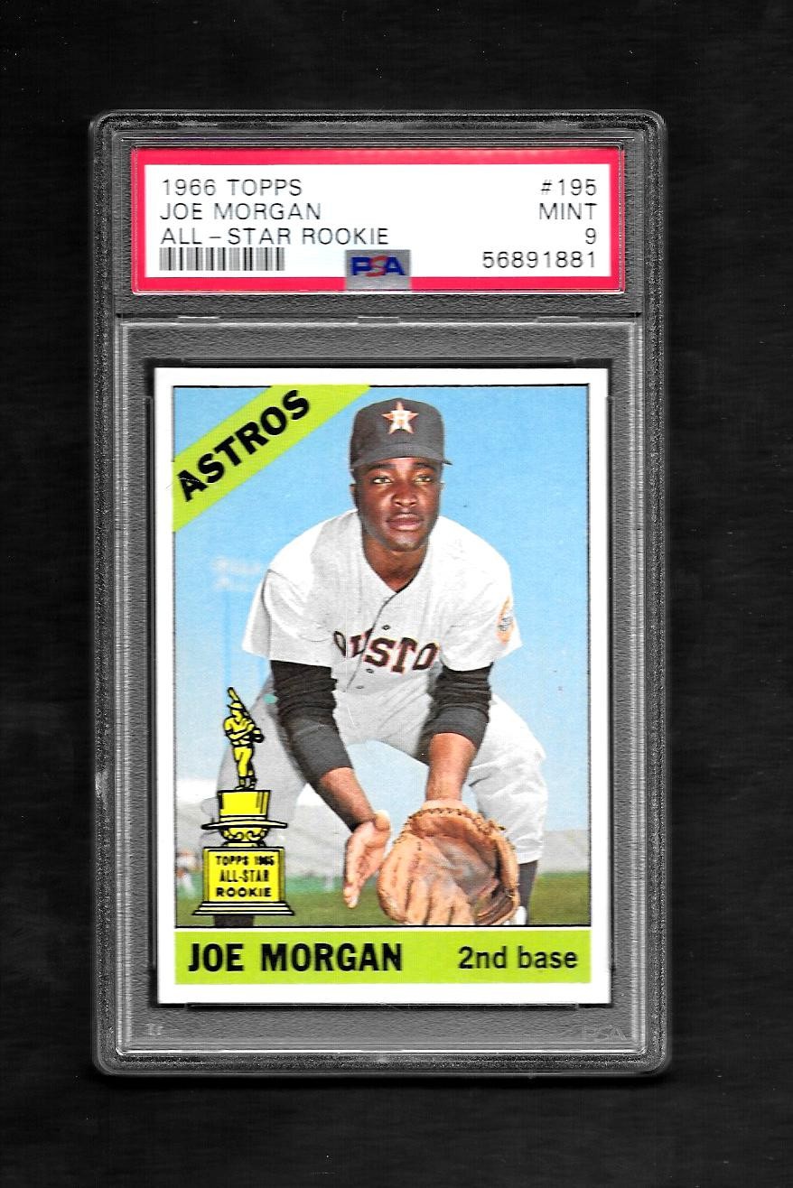 1966 TOPPS #195 JOE MORGAN ALL STAR ROOKIE - PSA 9 - HOUSTON ASTROS - HOF