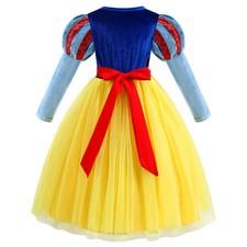 Mädchen Schneewittchen Kostüm Kinder Tüllkleid Rollenspiel Outfit Ballkleid
