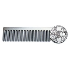 Dual-Sided Metal Mustache Beard Comb - Pocket Grooming Tool for Men, Fine Wi