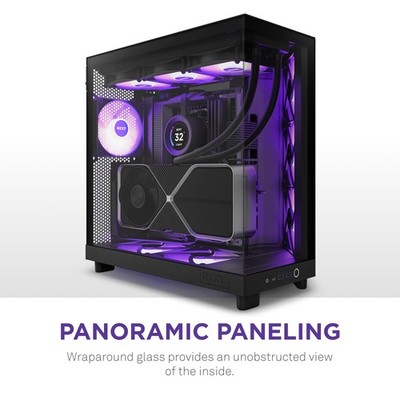 NZXT H6 Flow RGB Mid-Tower Airflow Case with 3 Fans, RGB, Black | eBay