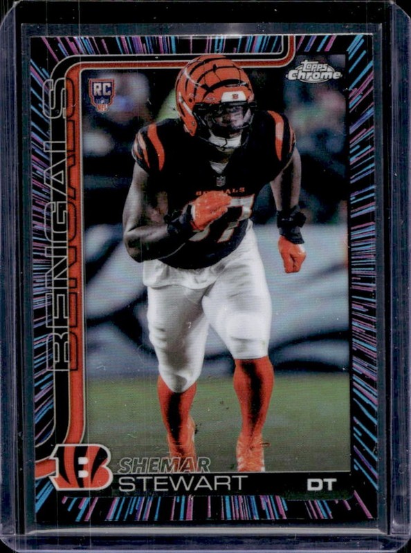 2025 Topps Chrome Shemar Stewart Rookie RC Neon Pulse Refractor #363 Bengals