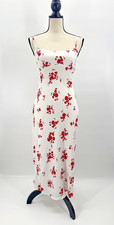 Hollister Floral Babydoll Midi Slip Dress Small Open Back Cottage Fairy Whimsy