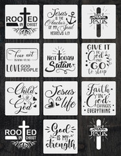 10 PCS Christian Faith Stencils with Quotes and Bible Verses, Stencils Inspirati