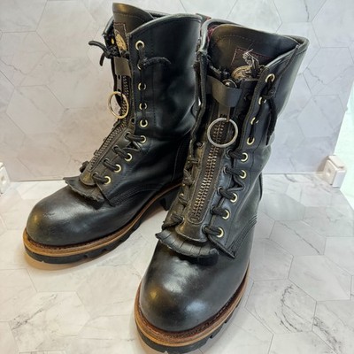 Georgia Boot Logger Thinsulate 200 Leather Mens 8.5 G9270 w/Zip Up Insert EUC