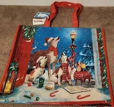 TJ MAXX - Cute Caroling Christmas Dogs - Large Reusable Shopping Tote Bag