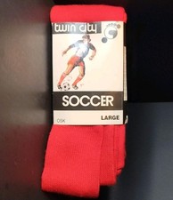 Twin City Red Soccer Tube Socks Made In USA Men's Large