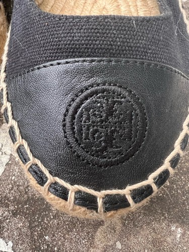 Tory Burch Color-Block Espadrille Wedge in Perfect Black Women’s Sz 7 - Picture 4 of 21