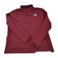 The North Face Cedar Trail Grid Fleece Mens XL Dark Red 1/4 Zip Pullover Skiing