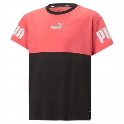 Y6735 Puma Power Colorblock G T-Shirt für Mädchen, Baumwolle, 116