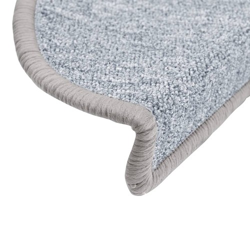 Tappetini per scale 10 pz 56x17x3 cm Grigio chiaro Semicircolari - Foto 5 di 7